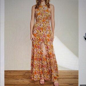 NWOT Veronica Beard Florencia Halter Maxi Dress. SZ 0.